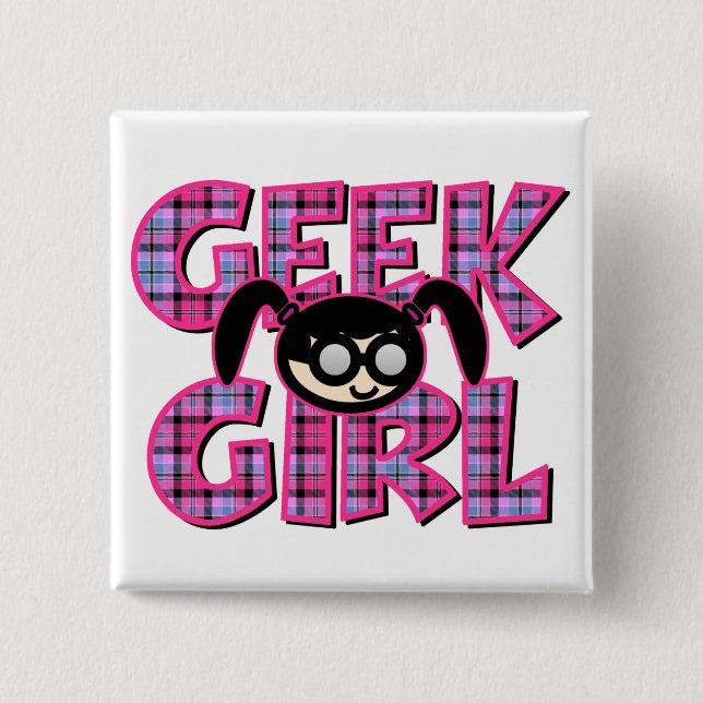 Bóton Quadrado 5.08cm Xadrez Geek com Gráfico (Frente)