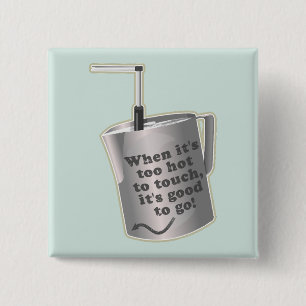 Bóton Quadrado 5.08cm Xícara de leite de café Barista