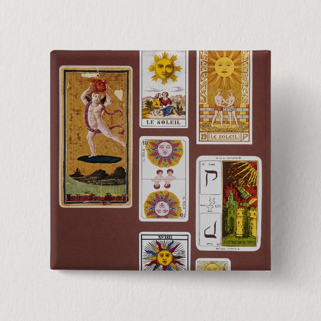 Bóton Quadrado 5.08cm XVIIII The Sun (Frente)