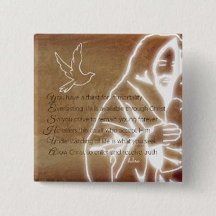 Bóton Quadrado 5.08cm YESHUA Messiah Jesus Cristo Poema Cristão