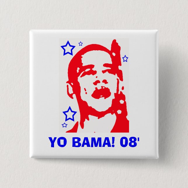 Bóton Quadrado 5.08cm Yo Bama! 08' estrela (Frente)