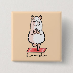Bóton Quadrado 5.08cm Yoga Llama - Llamaste