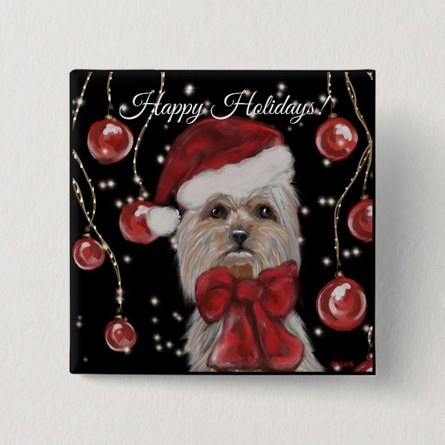 Bóton Quadrado 5.08cm Yorkie (Frente)