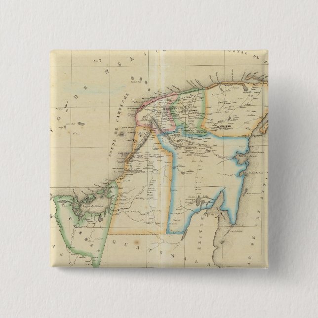 Bóton Quadrado 5.08cm Yucatan, México (Frente)