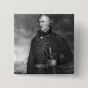 Bóton Quadrado 5.08cm Zachary Taylor, 12o presidente do estado unido