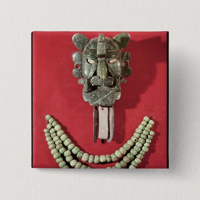 Bóton Quadrado 5.08cm Zapotec peitoral o formulário da representação da (Frente)