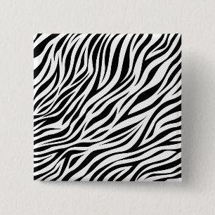 Bóton Quadrado 5.08cm Zebra Animal Skin Impressão Pattern-15391