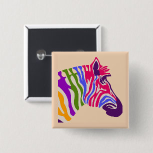 Bóton Quadrado 5.08cm Zebra Button
