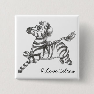 Bóton Quadrado 5.08cm Zebra Button Flair