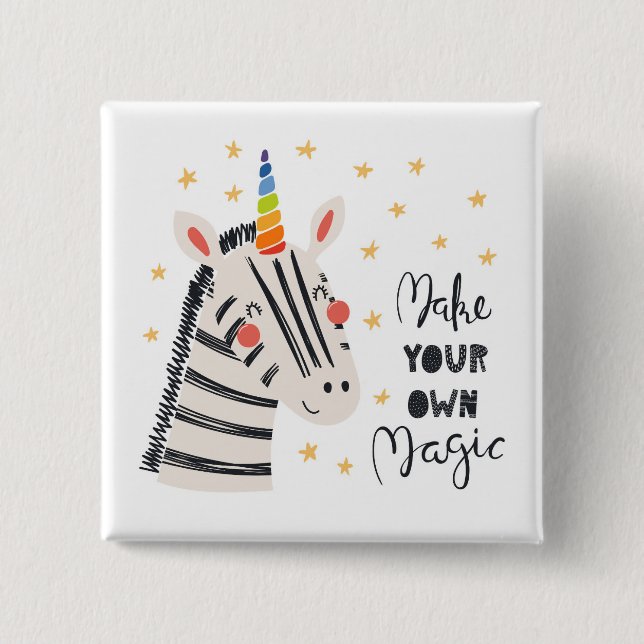 Bóton Quadrado 5.08cm Zebri-milho da inspiração (Frente)