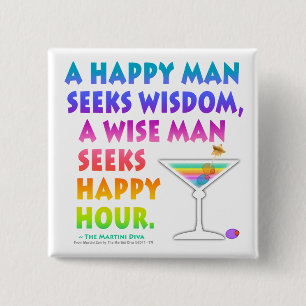 Bóton Quadrado 5.08cm ZEN DE MARTINI: O homem sábio procura o botão do