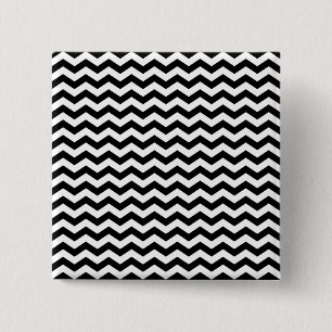 Bóton Quadrado 5.08cm Zig Zag Branco e Preto