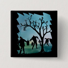 Bóton Quadrado 5.08cm Zombie Apocalypse ou Zombie Walkbutton
