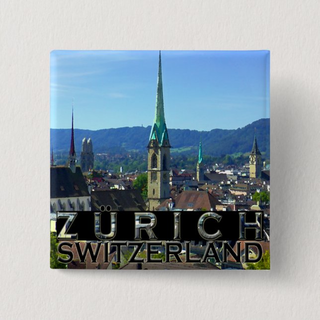 Bóton Quadrado 5.08cm Zurich (Frente)