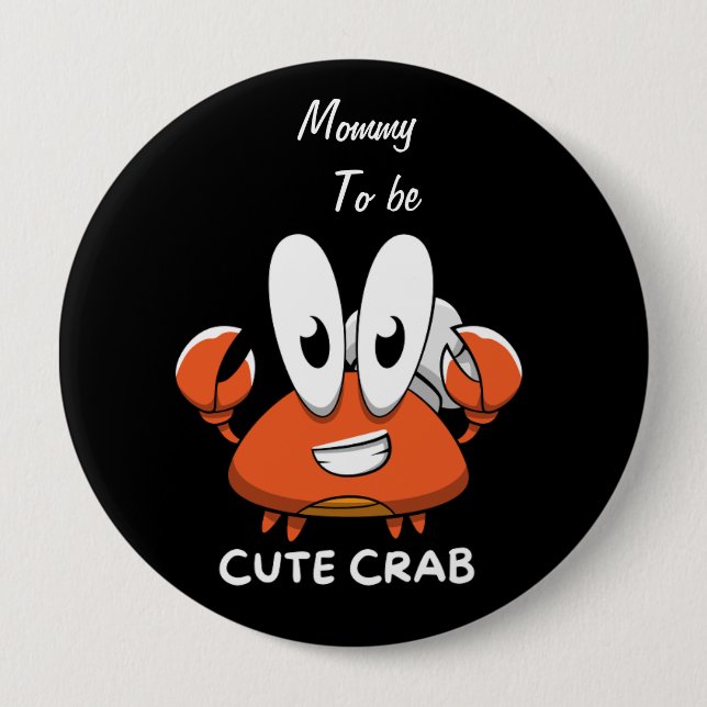 Bóton Redondo 10.16cm A Cutie Crabtética. (Frente)