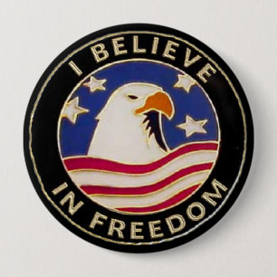 Bóton Redondo 10.16cm a liberdade Pinback dos EUA abotoa o Pin da trouxa