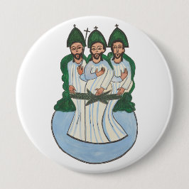 Bóton Redondo 10.16cm A pintura de arte popular da Santa Trindade