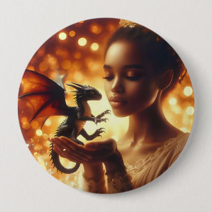 Bóton Redondo 10.16cm  a princess and her baby dragon
