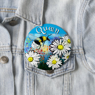 Bóton Redondo 10.16cm Abelha Caprichosa em Margaridas Personalizadas