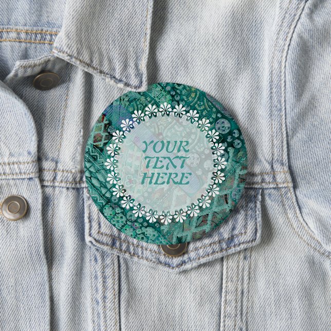 Bóton Redondo 10.16cm Abstrato Ethno Pattern - Folclore Art 2 (In Situ)