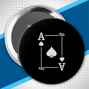Bóton Redondo 10.16cm Ace Spades Combinação Ace Cards Jogando Cartões Mo
