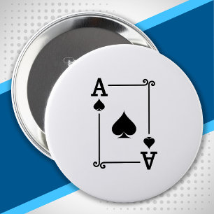 Bóton Redondo 10.16cm Ace Spades Combinação Ace Cards Jogando Cartões Mo