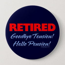 Bóton Redondo 10.16cm Adeus aposentado (azul escuro)