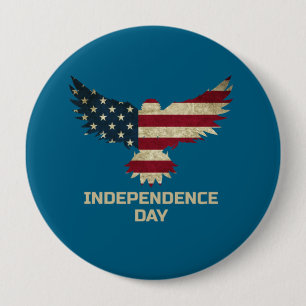 Bóton Redondo 10.16cm Águia Patriótica do Dia da Independência