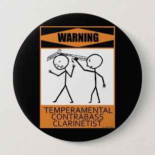 Bóton Redondo 10.16cm Alerta contra Clarinetista