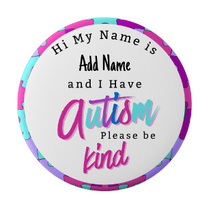 Bóton Redondo 10.16cm Alerta de Autismo Im Autista Crachá id