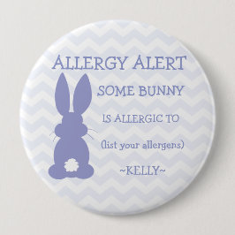 Bóton Redondo 10.16cm Alerta personalizado da alergia de comida do