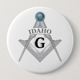 Bóton Redondo 10.16cm Alojamento de Freemasonry do Estado de Idaho