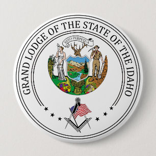Bóton Redondo 10.16cm Alojamento de Freemasonry do Estado de Idaho