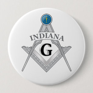 Bóton Redondo 10.16cm Alojamento de Freemasonry do Estado de Indiana