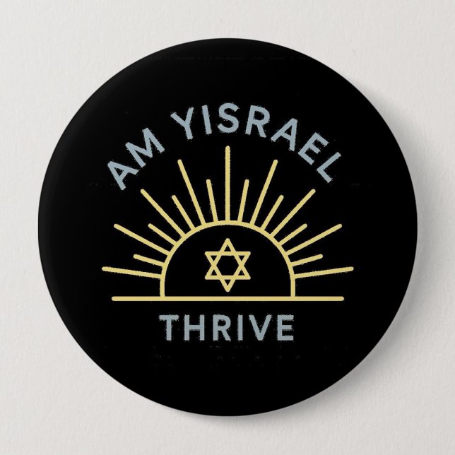 Bóton Redondo 10.16cm Am Yisrael Thrive Pin (Frente)