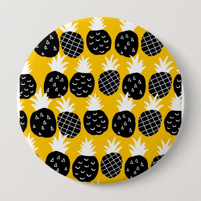 Bóton Redondo 10.16cm Ananás preto (Frente)