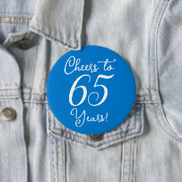 Bóton Redondo 10.16cm Anima-se a 65 anos de Festa de aniversário azul