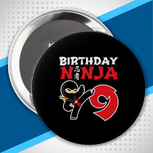 Bóton Redondo 10.16cm Aniversário de criança Ninja - Tema de Partido com