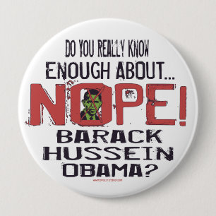 Bóton Redondo 10.16cm Anti Obama botão de Nope