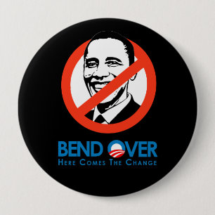 Bóton Redondo 10.16cm Anti-Obama - curvatura sobre para a mudança