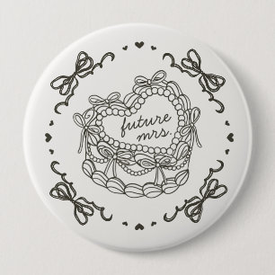 Bóton Redondo 10.16cm Arco bege - Showe Heart Coquette Cake Bridal