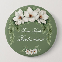 Bóton Redondo 10.16cm Árvore de pinheiro Elegante do Casamento no invern