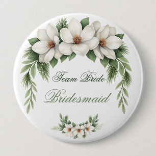 Bóton Redondo 10.16cm Árvore de pinheiro Elegante do Casamento no invern