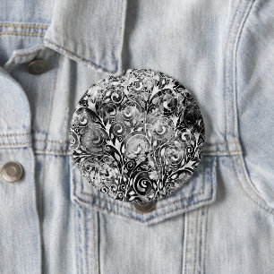 Bóton Redondo 10.16cm Árvore De Vida - Espirais Deixam Estilo Grunge 1