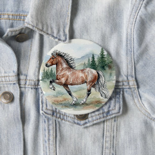 Bóton Redondo 10.16cm Astrid Tolting Icelandic Horse aquarela
