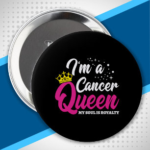 Bóton Redondo 10.16cm Astrologia Cancer Aniversário Rainha Zodiac junho