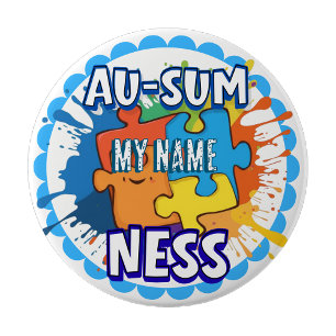 Bóton Redondo 10.16cm Autismo Conscientização Ausomeness crachá de alfin