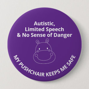 Bóton Redondo 10.16cm Autista personalizado, não-verbal e sem noção de p
