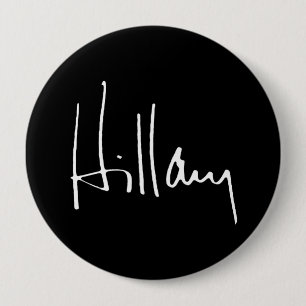 BÓTON REDONDO 10.16CM AUTÓGRAFO DE HILLARY CLINTON - .PNG