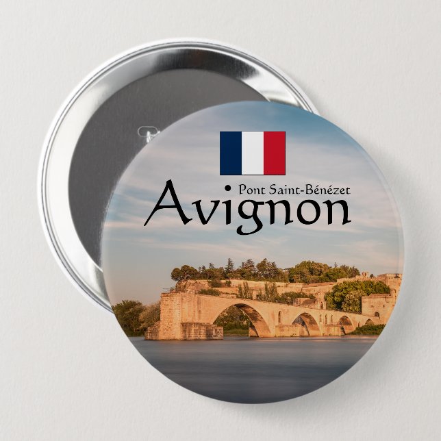 Bóton Redondo 10.16cm Avignon Souvenir (Frente & Verso)